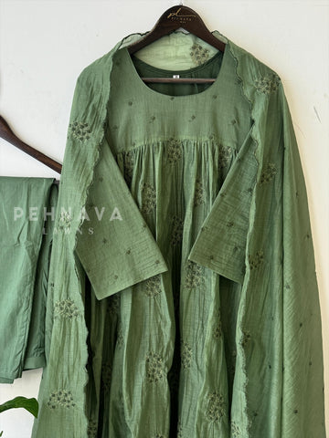 Chanderi Embroidered Suit