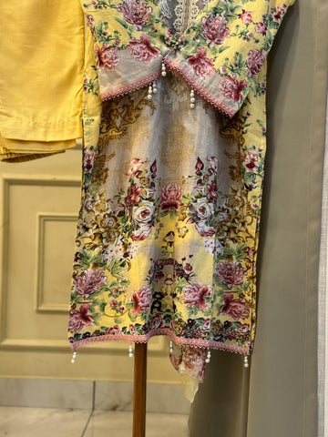 Printed Casual Cotton Suit Ft. Embroidered Dupatta