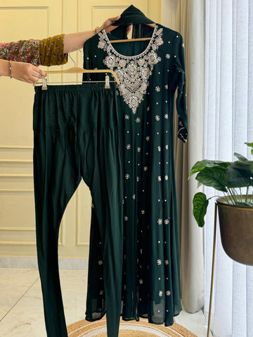 Chinnon Heavy Handworked Anarkali Suit