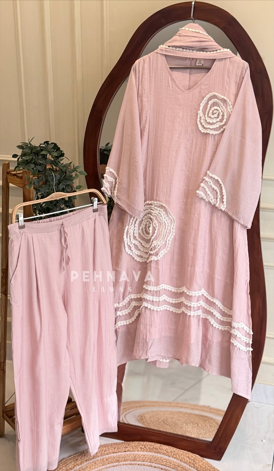 Floral Appliqué 3-Piece Set 5019