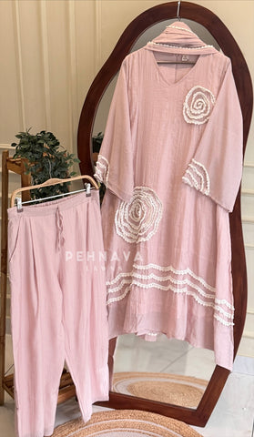 Floral Appliqué 3-Piece Set 5019