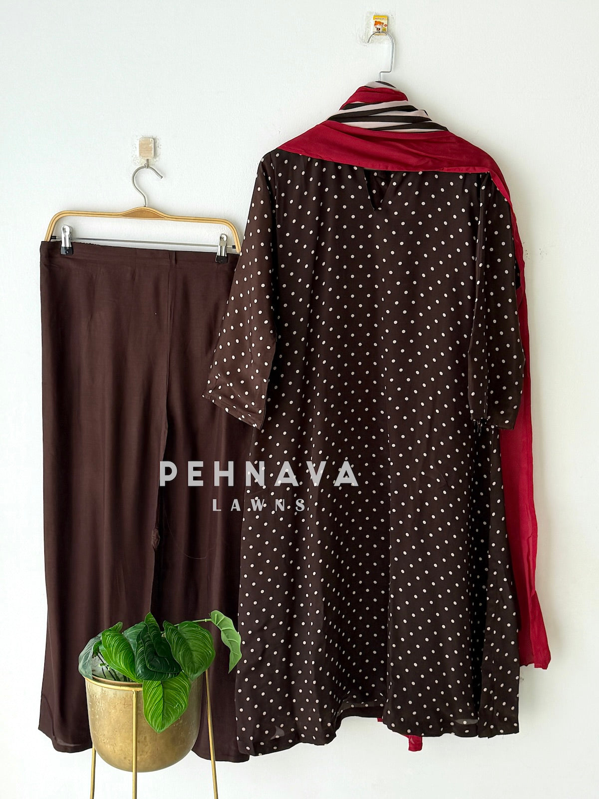 Polka Dot Printed Three Piece Set 6213