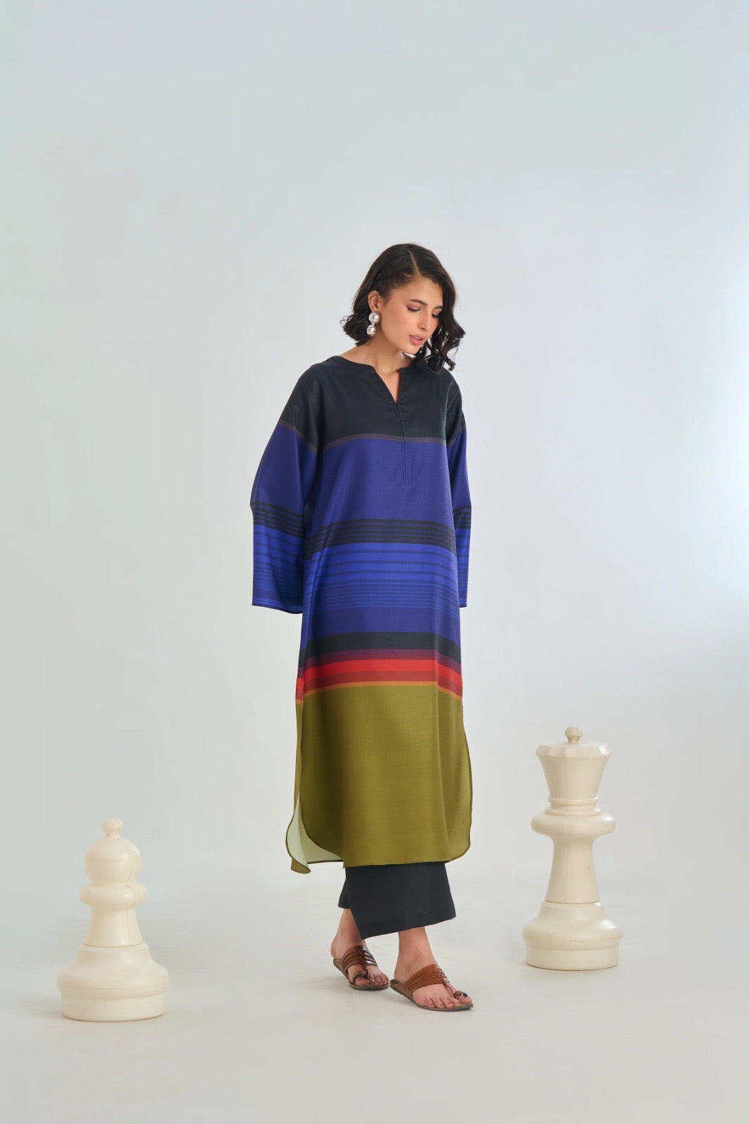 Stripe Panel Suit Set