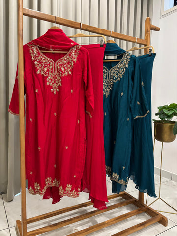 Premium Partywear with Golden Embroidery