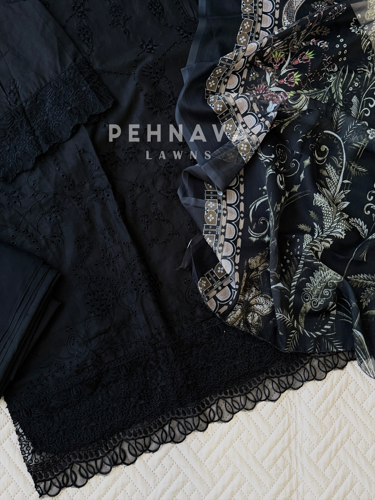 Embroidered Semi Stitched Suit-2186