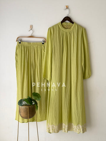 Halter Pleated Neck Co-ord Set-SN5173