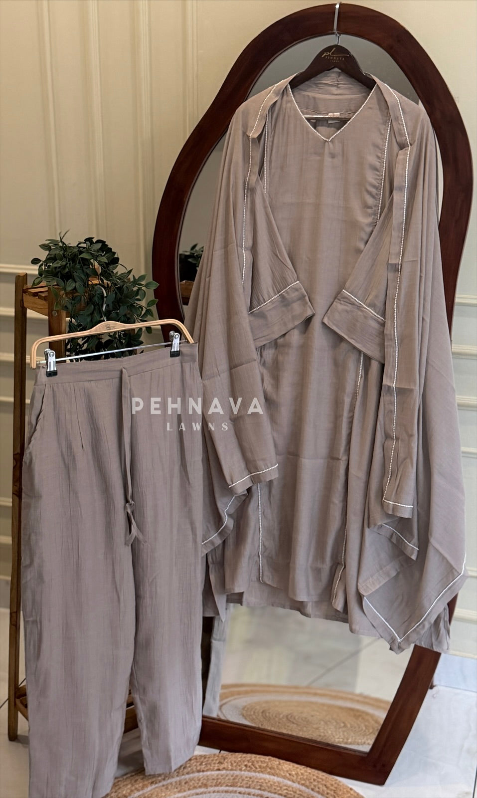 V Neck Panel Suit Set 5018