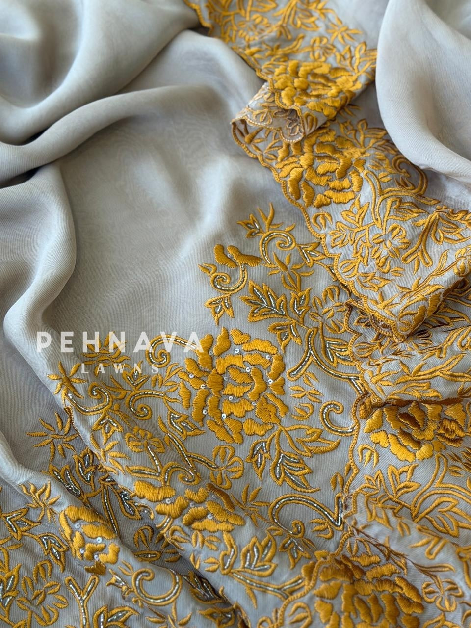 Premium Floral Embroidered Unstitched Suit