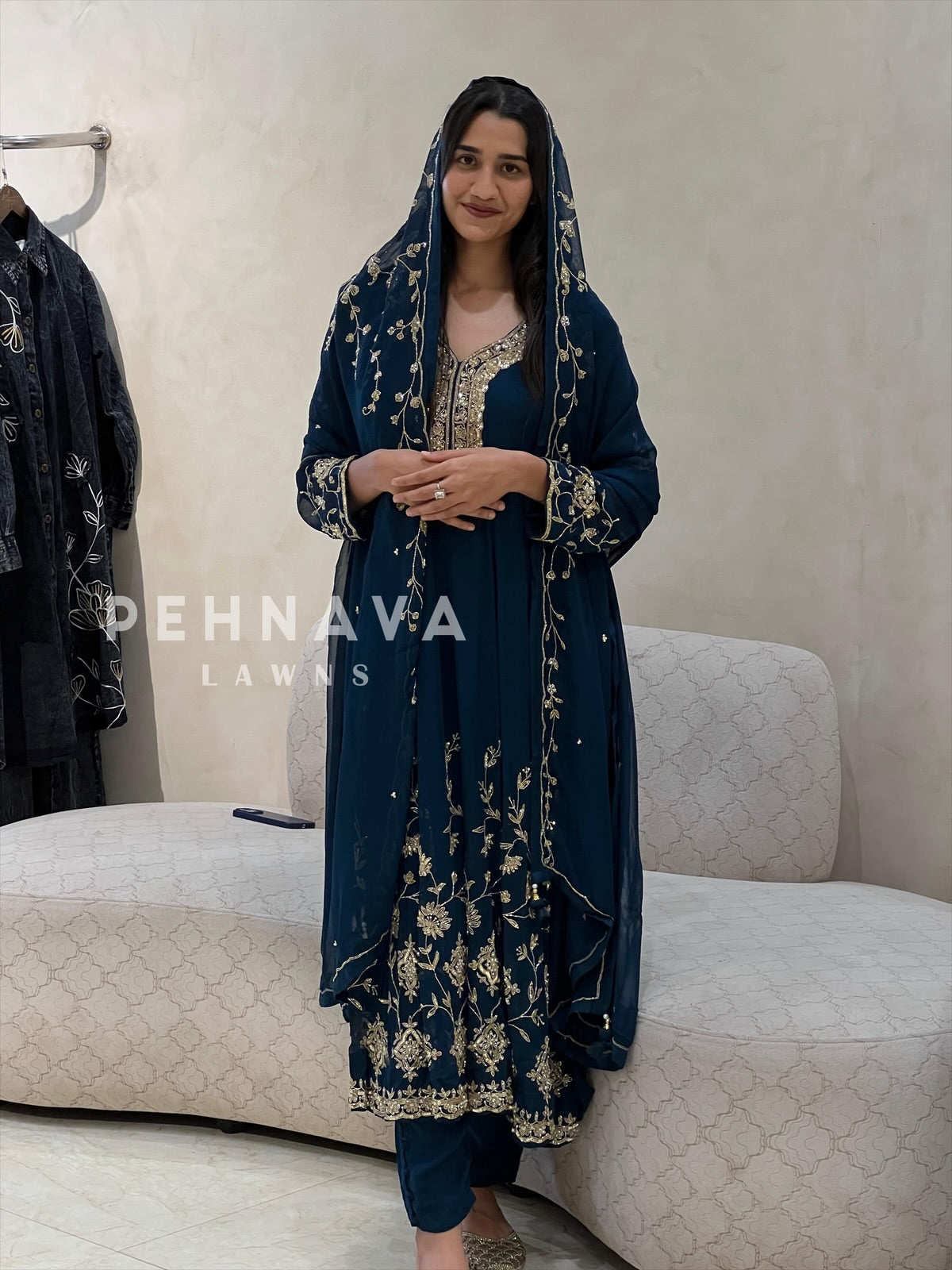 Handworked Anarkali Suit - Pehnava Lawns