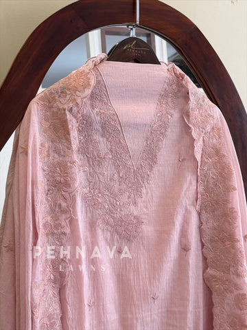 Chanderi Floral Embroidered Unstitched Suit 1160SK