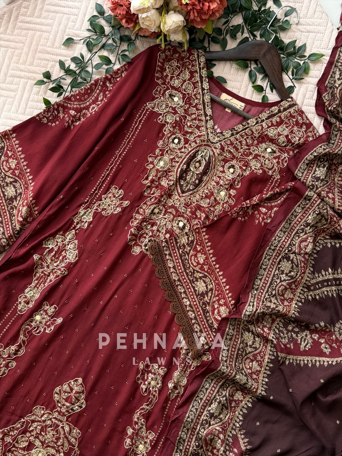 Muslin Stitched Suit KT 355 - Pehnava Lawns