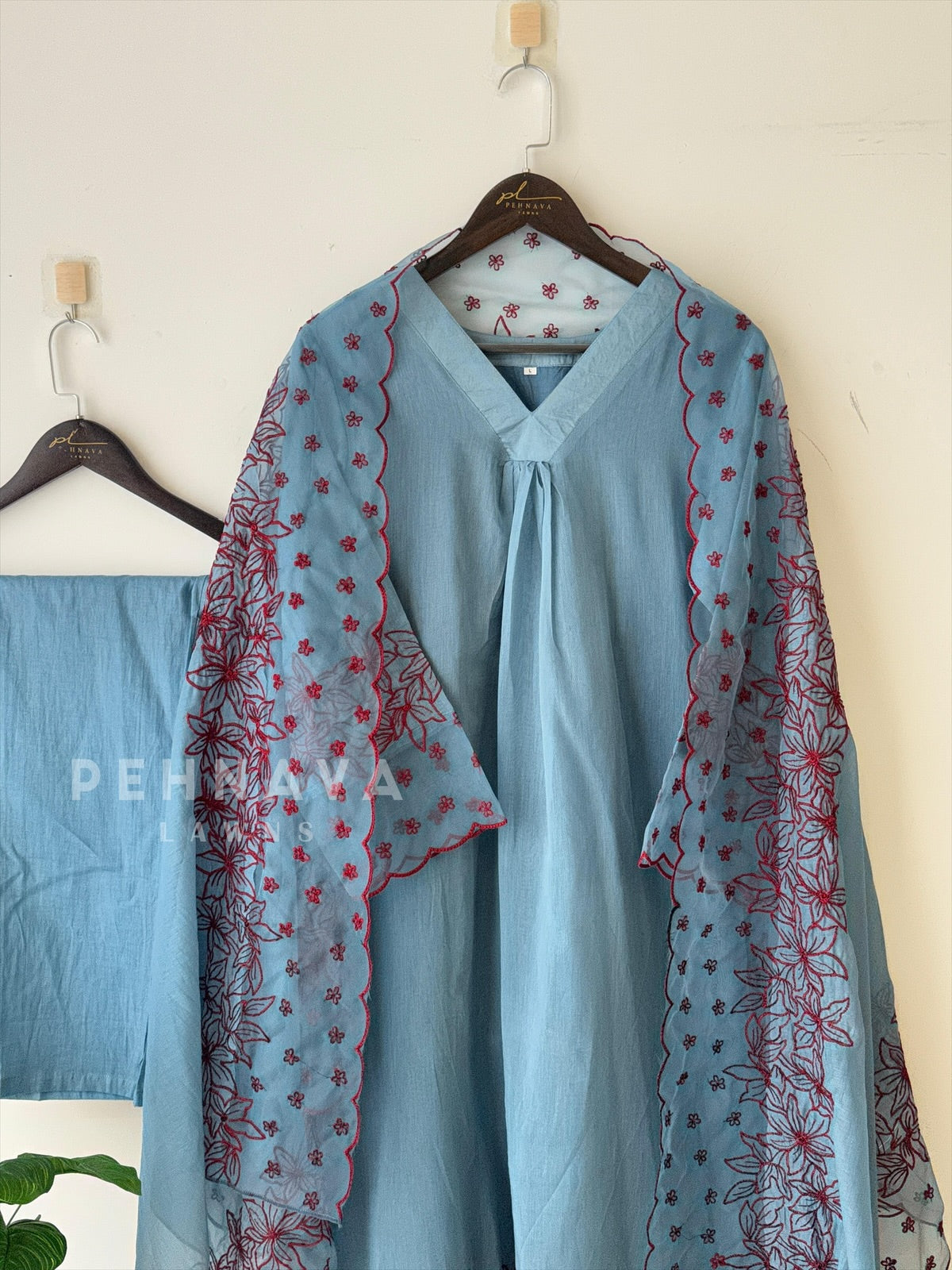 Organza Lace Chanderi Suit Set