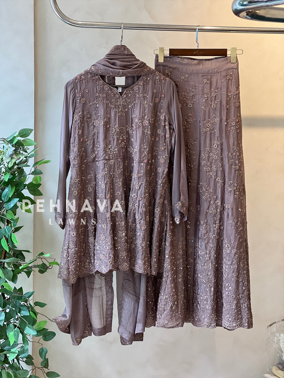 Handworked three piece skirt set