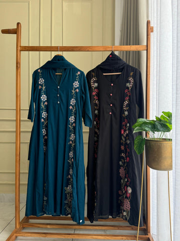 Hand Embroidery Cotton Panel Cut Cotton Suit