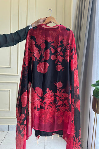 Red&Black Casual Pakistani Suit