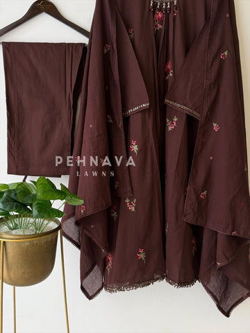 Neck Tassel Embroidered Suit-4163 - Pehnava Lawns
