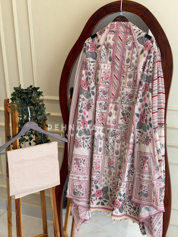 Floral Printed Unstitched Suit