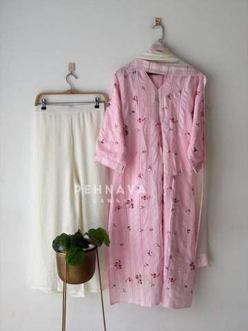 Floral Striped Imported Three Piece Set-298