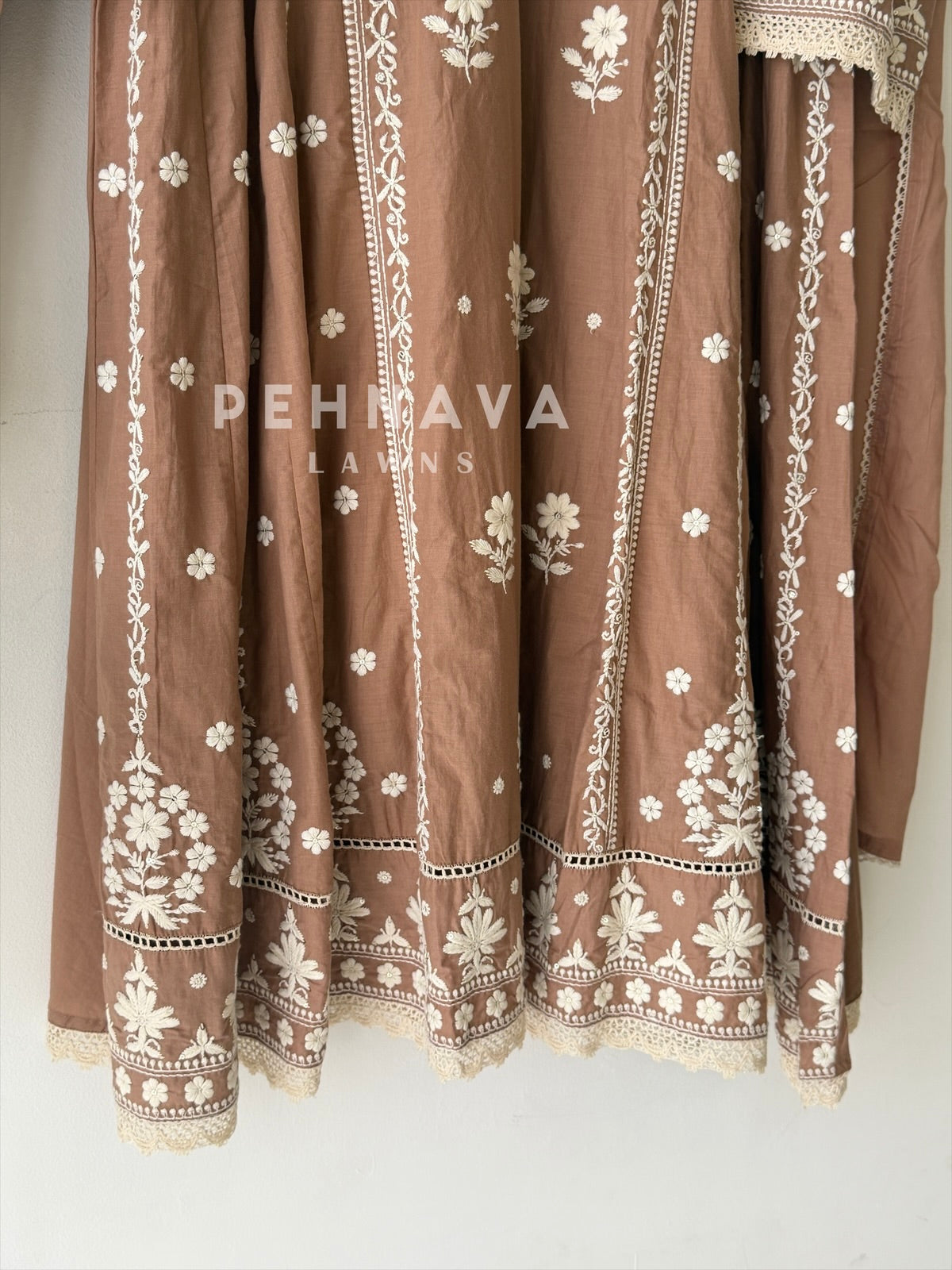 Cotton Chikankari Embroidered Ensemble-LRC 346
