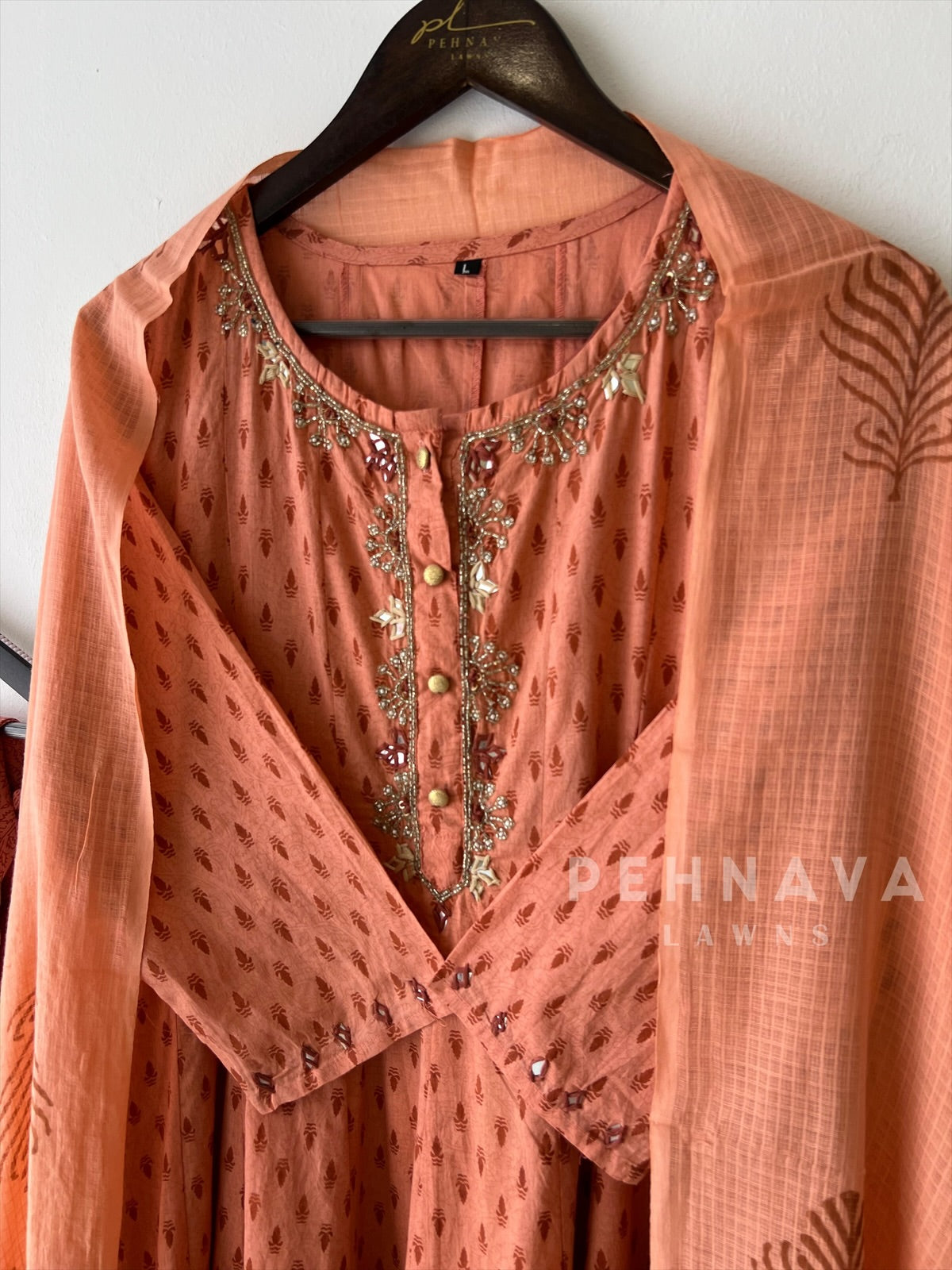 Panel Cut Cotton Suit