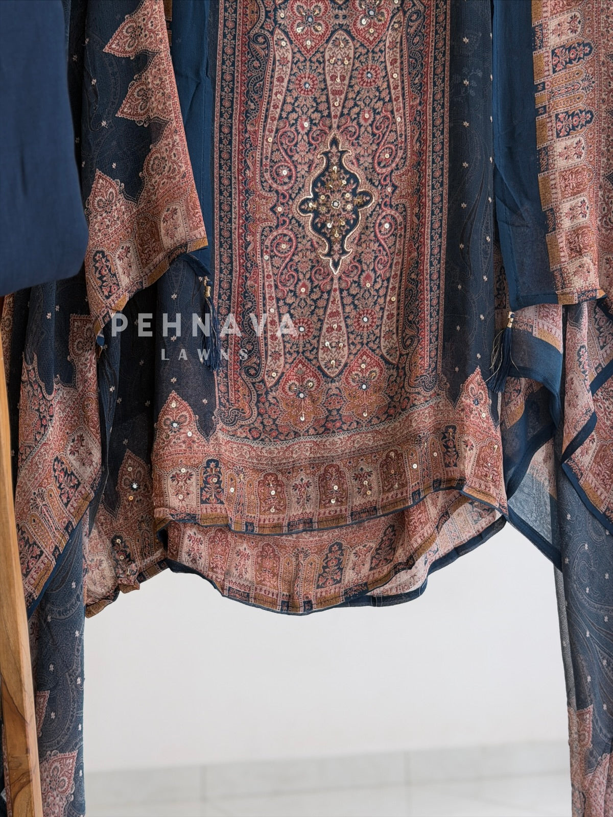 Paisley Printed Chiffon Unstitched Suit No.25