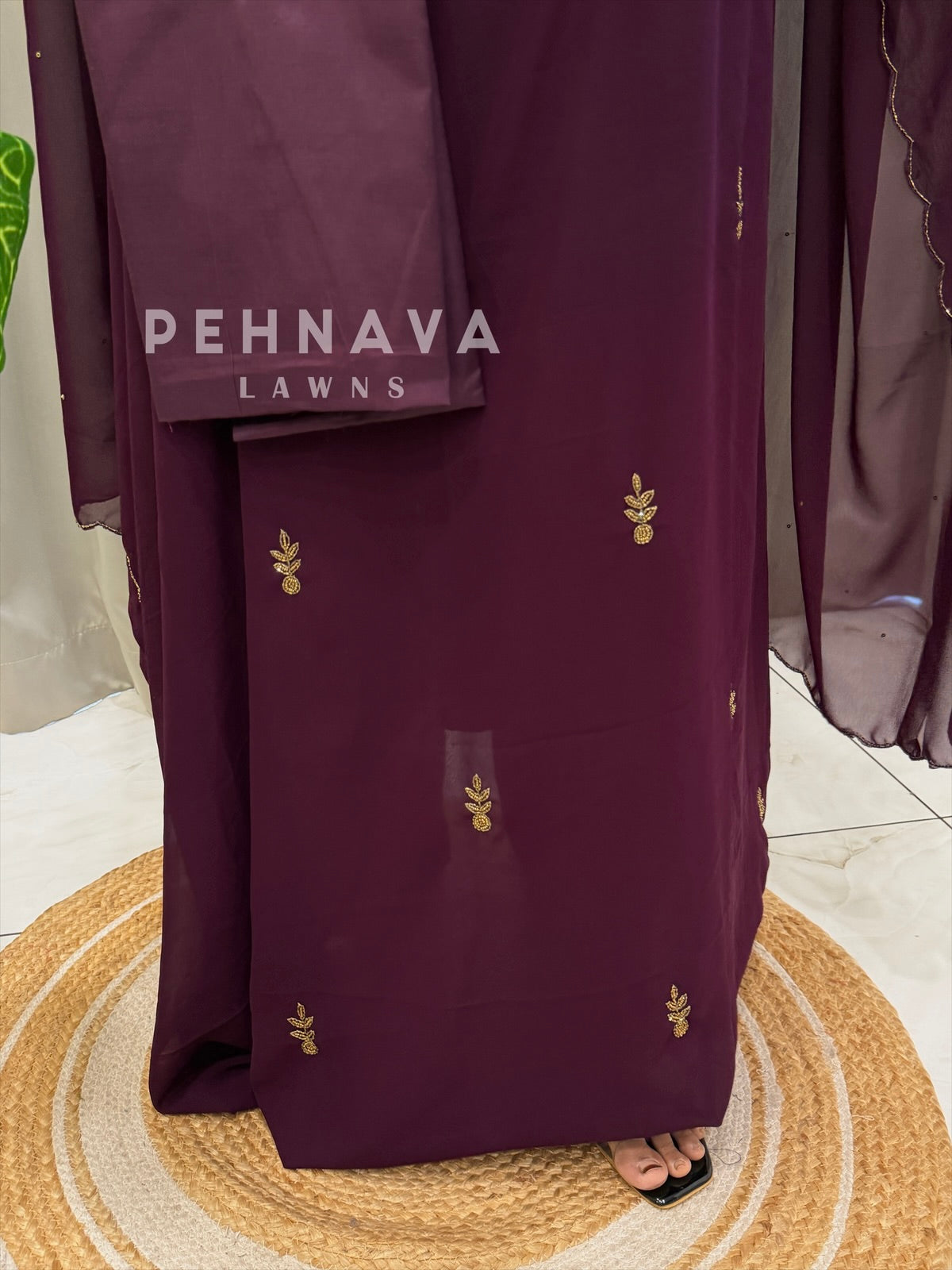 Premium Handworked Chiffon Unstitched Suit-SM-806