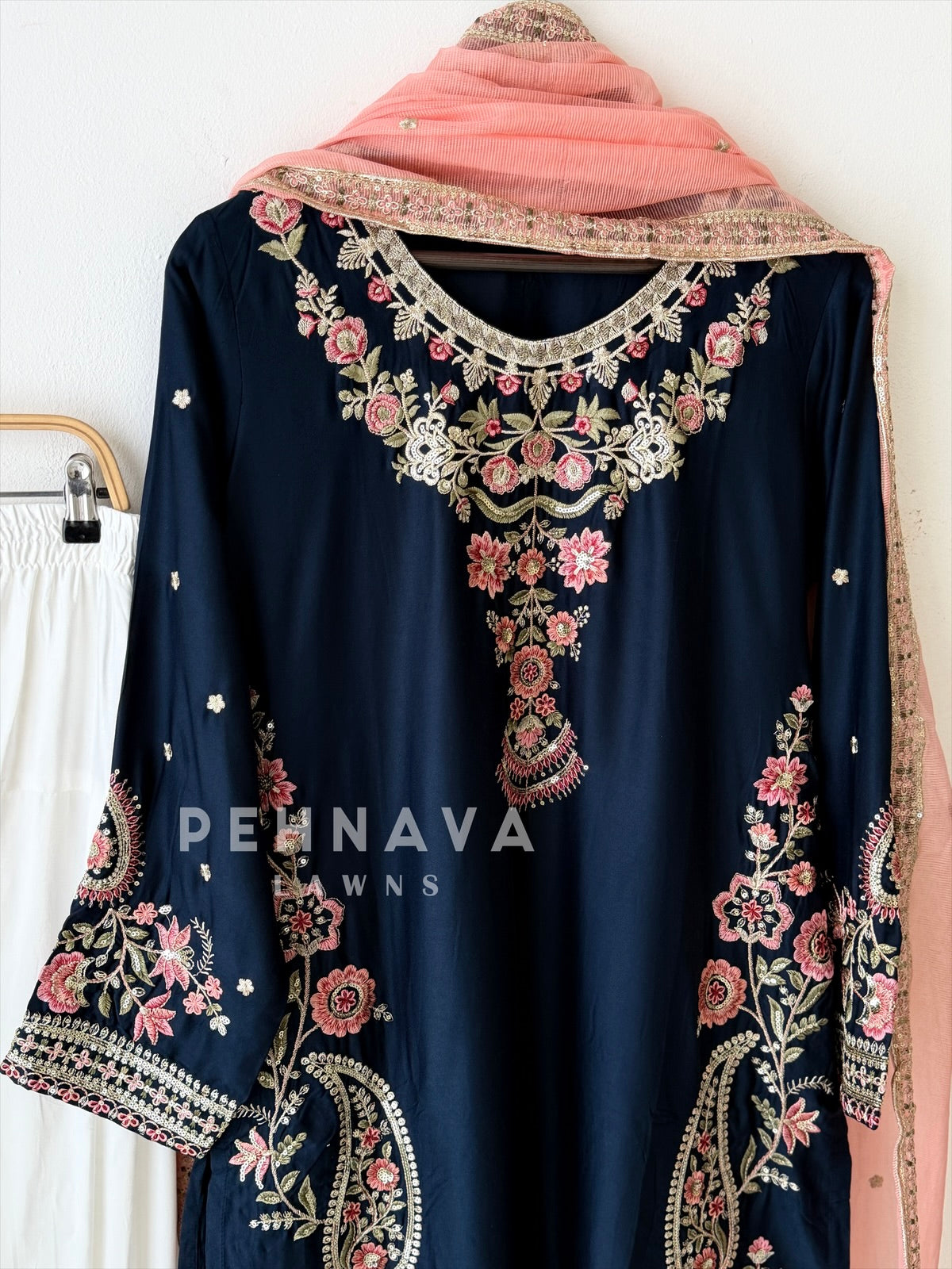 Floral Embroidered Farshi Salwar-LRC 350