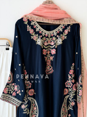Floral Embroidered Farshi Salwar-LRC 350