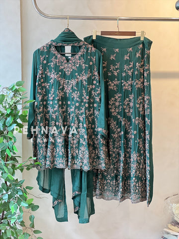 Handworked three piece skirt set