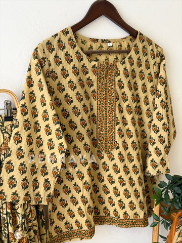 Floral Block Print Skirt Set 456