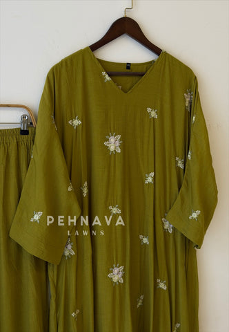 Floral Embroidered Two Piece Suit Set SN5218