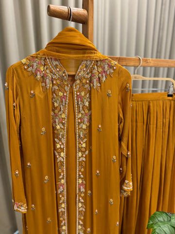 Premium Jacket Dress With Floral Handwork