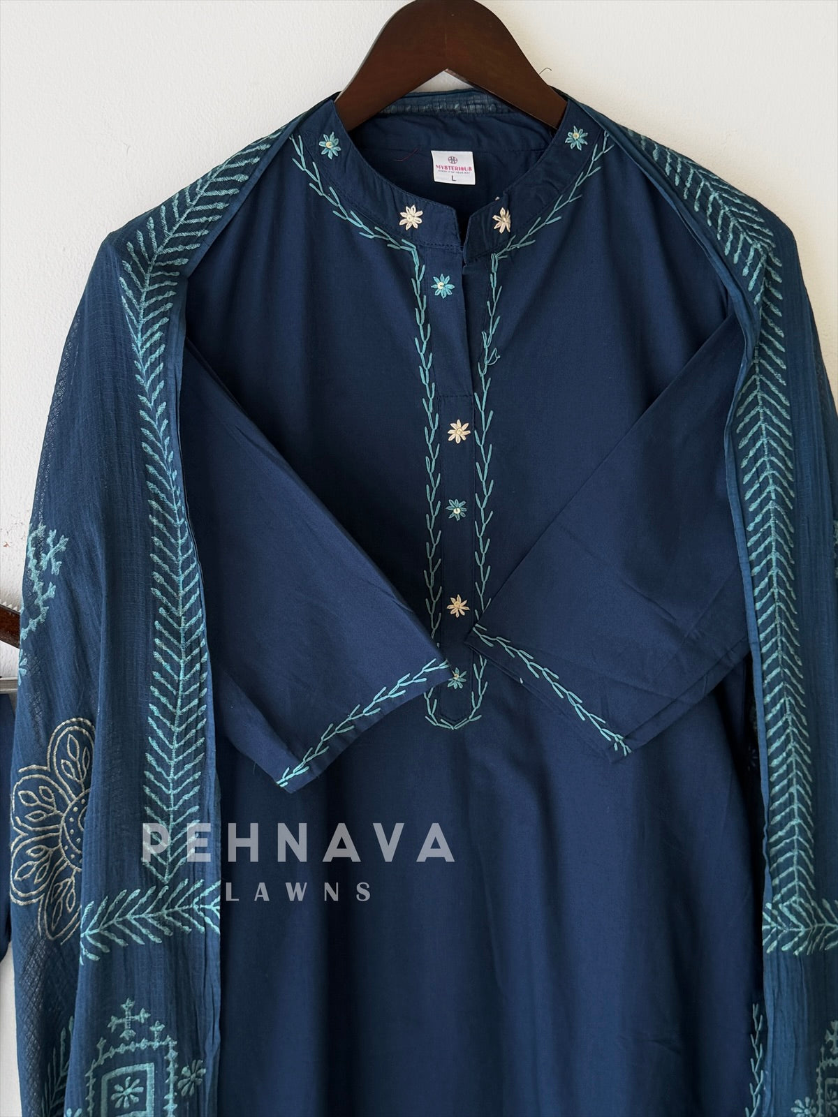 Minimal Embroidered Cotton Set-1304