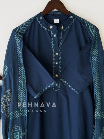 Minimal Embroidered Cotton Set-1304