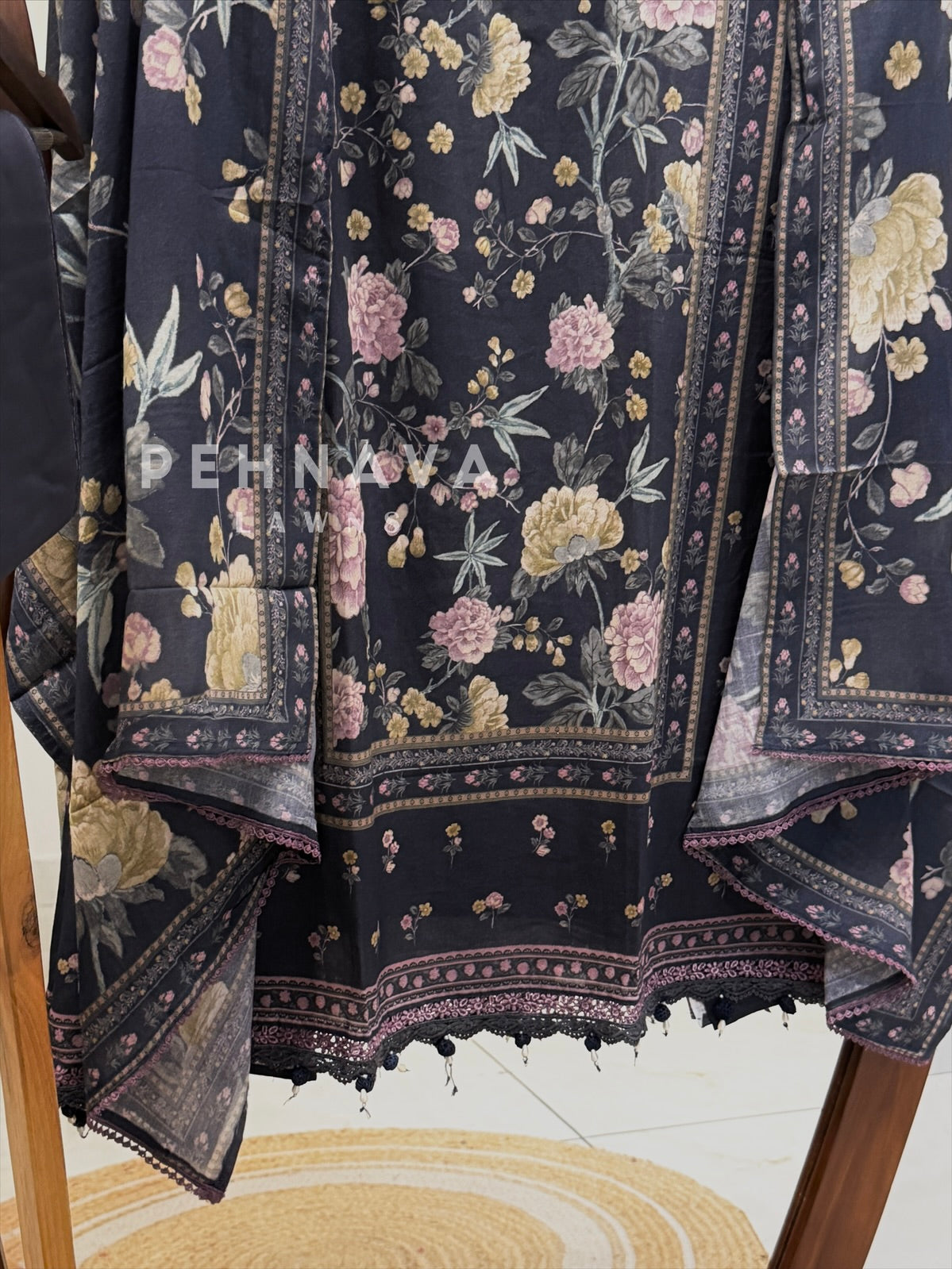 Floral Printed Unstitched Suit C-18