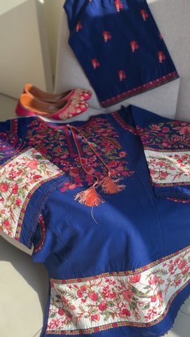 Embroiza Pakistani Modern Two Piece Suit-Bluebell