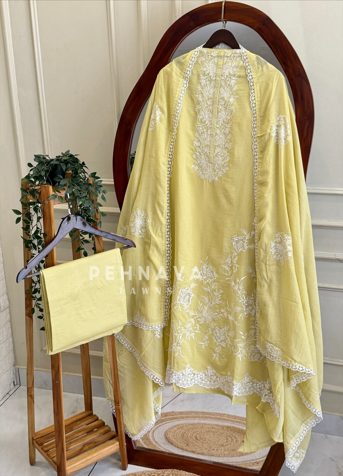 Chanderi Floral Embroidered Unstitched Suit ML -31