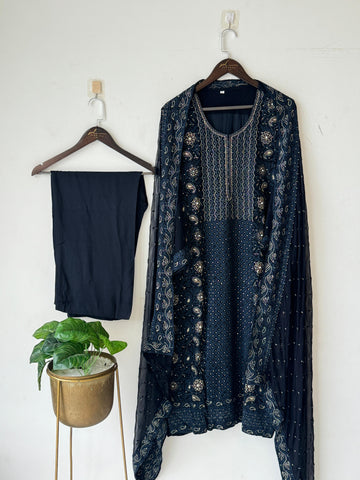 Georgette Chikankari Embroidered Suit-No.12 - Pehnava Lawns