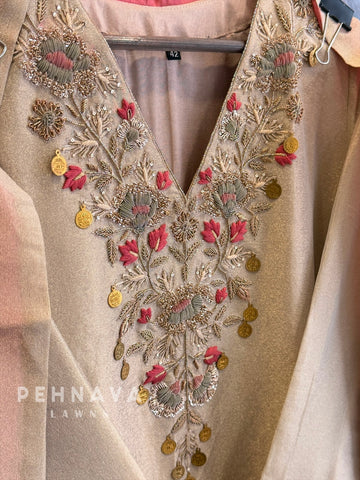 Zardozi Embroidered Yoke Suit Set