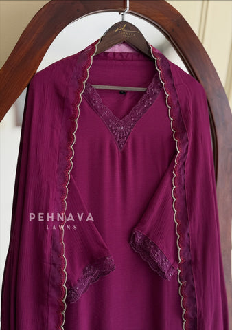 Crinkled Rayon Anarkali Set
