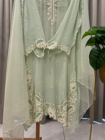 Premium Handworked Semi-Stitched Pakistani Suit - Pehnava Lawns