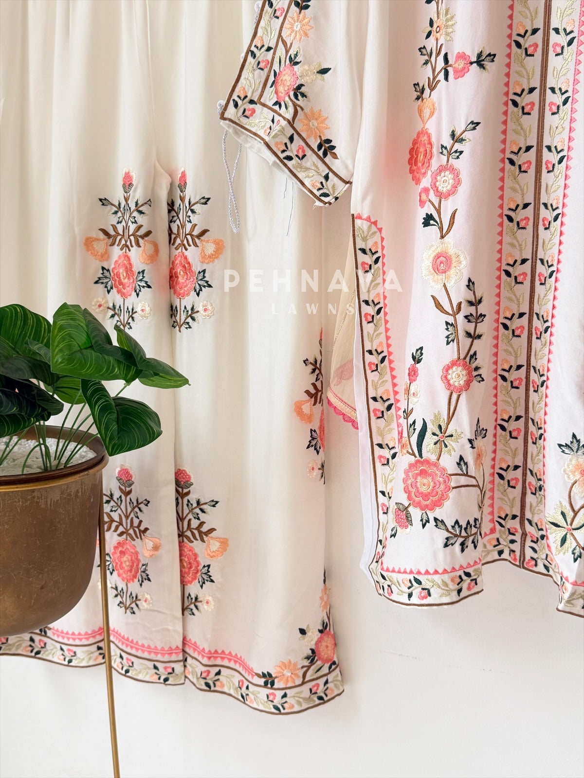 Floral Embroidered Three Piece Suit
