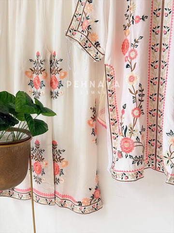 Floral Embroidered Three Piece Suit