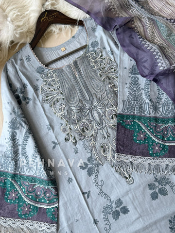 Casual Unstitched Suit with Dupatta 1864