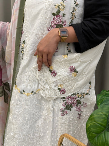 Embroidered Semi Stitched Suit
-3907