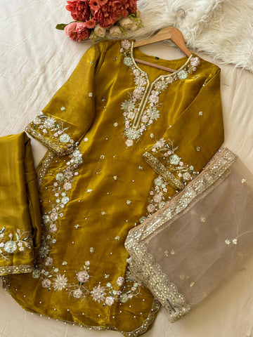 Jimmy Choo Party wear with Organza Dupatta