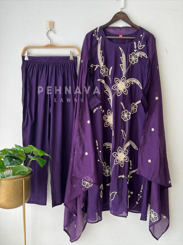 Floral Embroidered Suit-3022 - Pehnava Lawns