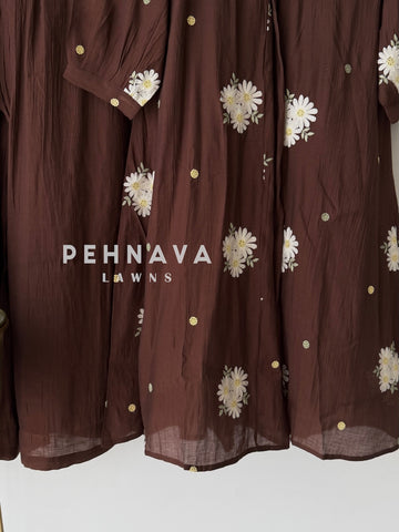 Floral Embroidered Imported Suit-2303