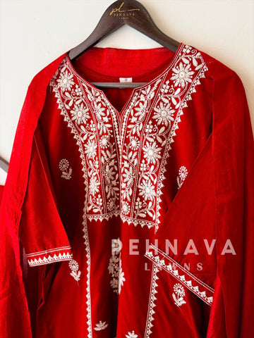 Panel Embroidered Three Piece Set
