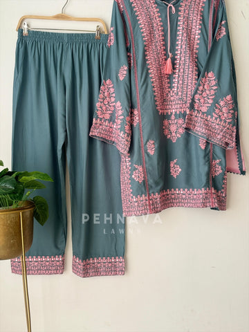 New Blue Trendy Farshi Salwar-137 - Pehnava Lawns